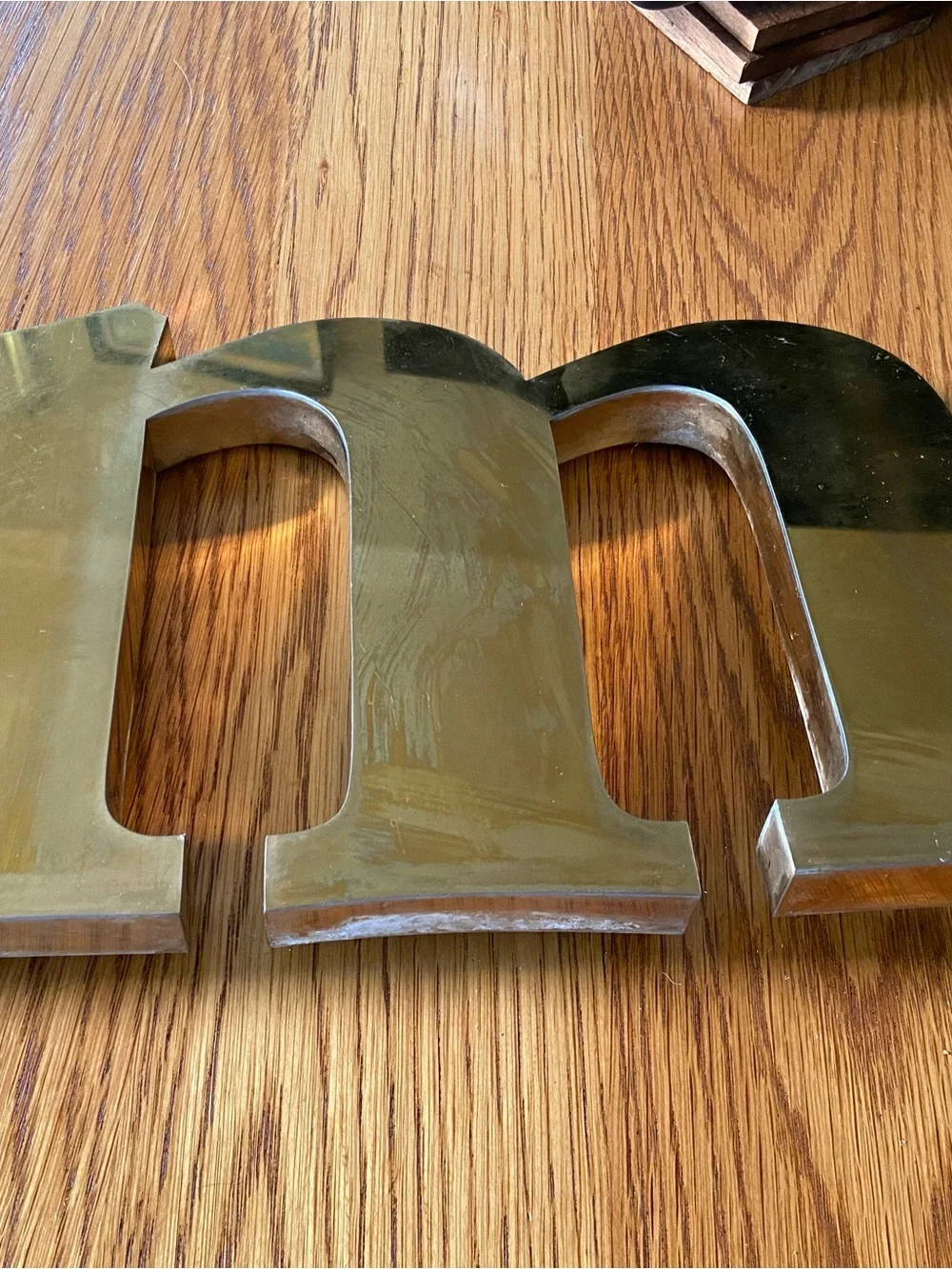 Brass Letter 'm' Wall Decor - Gold Accent